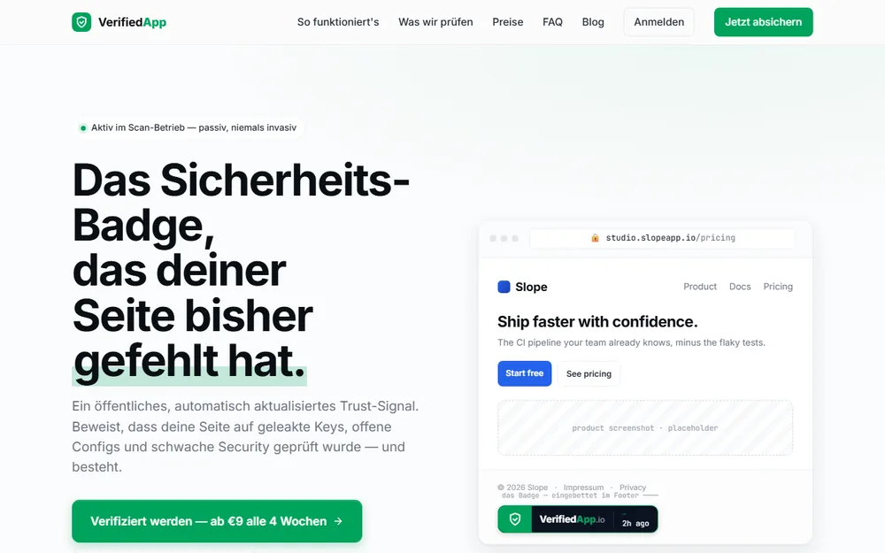 VerifiedApp home page